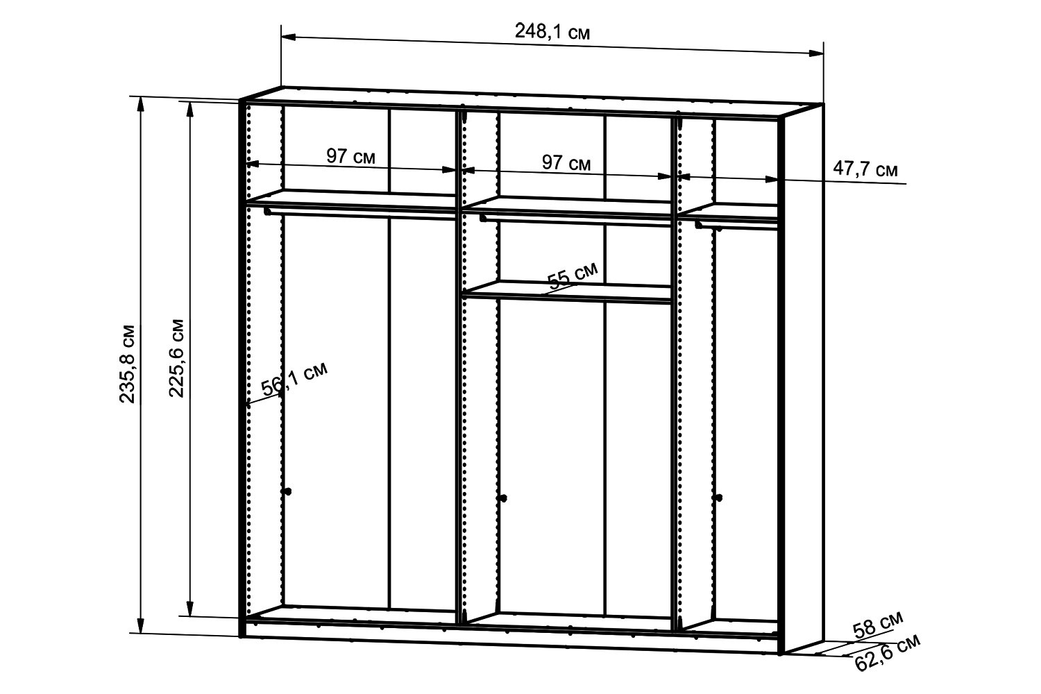 Габариты шкафа. Шкаф-купе esta того 248,1х235,8. Шкаф купе конструкция. Стандартная глубина шкафа для одежды. Встроенный шкаф конструкция.