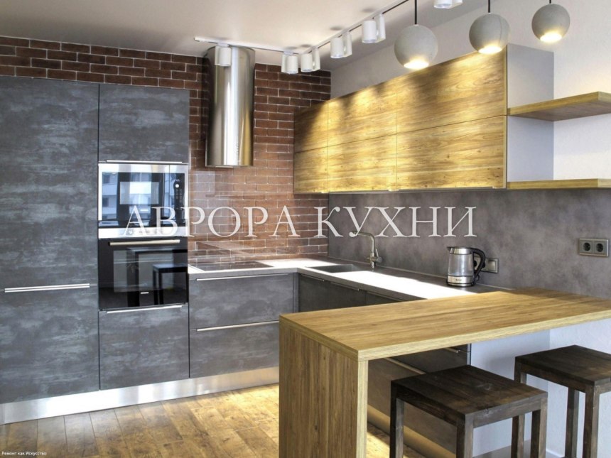 Кухни из пластика в стиле лофт