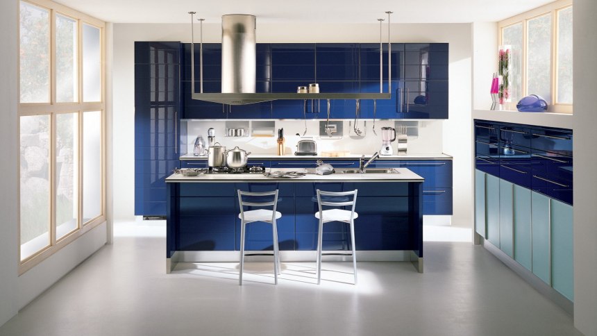 Кухня Scavolini голубая