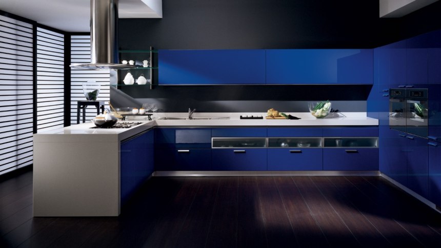 Кухня Scavolini голубая