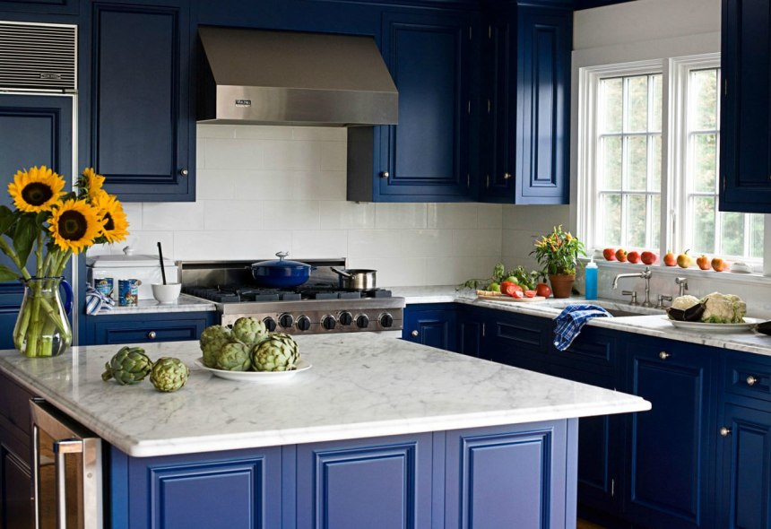 Синяя кухня индиго (62 фото)
