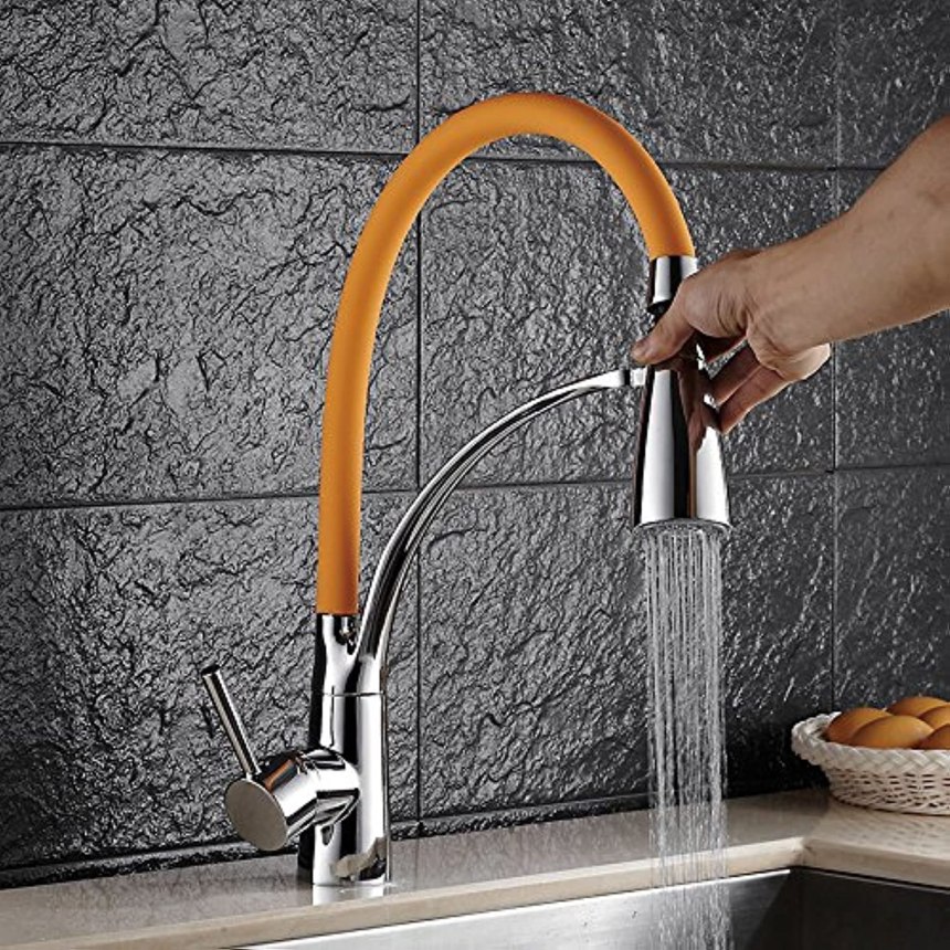 Смеситель для кухни с гибким изливом Deko Kitchen Faucet 202, золотой