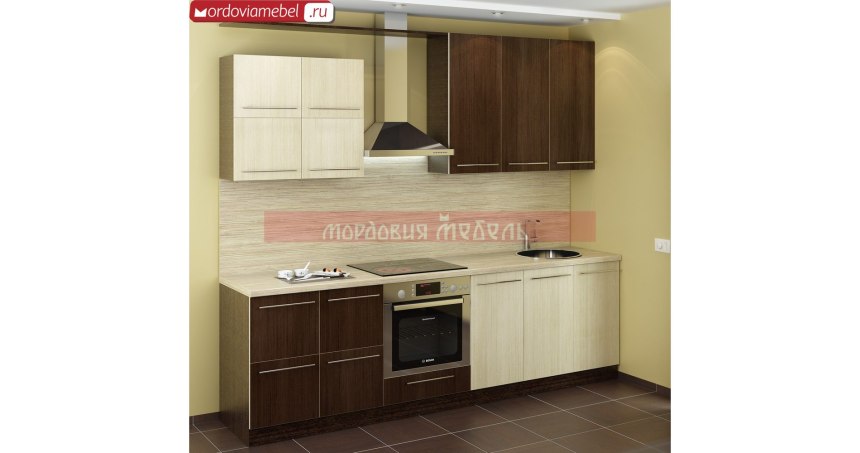 Деми кухня белый/дуб сонома/серебро r5