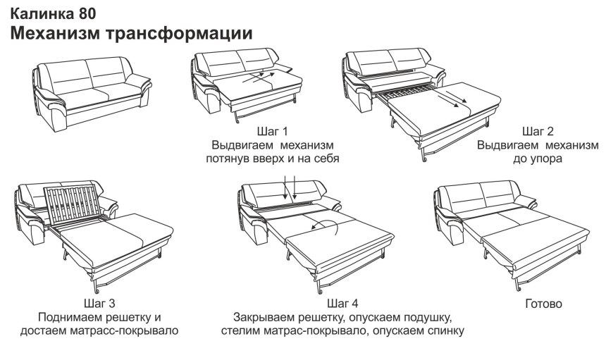 Американская раскладушка механизм схема