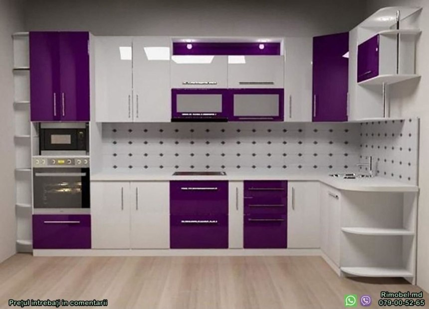Кухонный гарнитур фиолетовый глянец