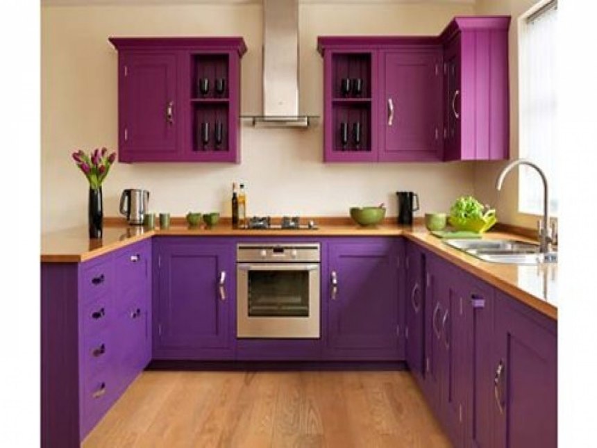 Оттенки фуксии цвета на фасадах кухни (61 фото)