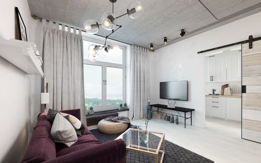Гостиная в скандинавском стиле в типовой квартире реальные (65 фото)