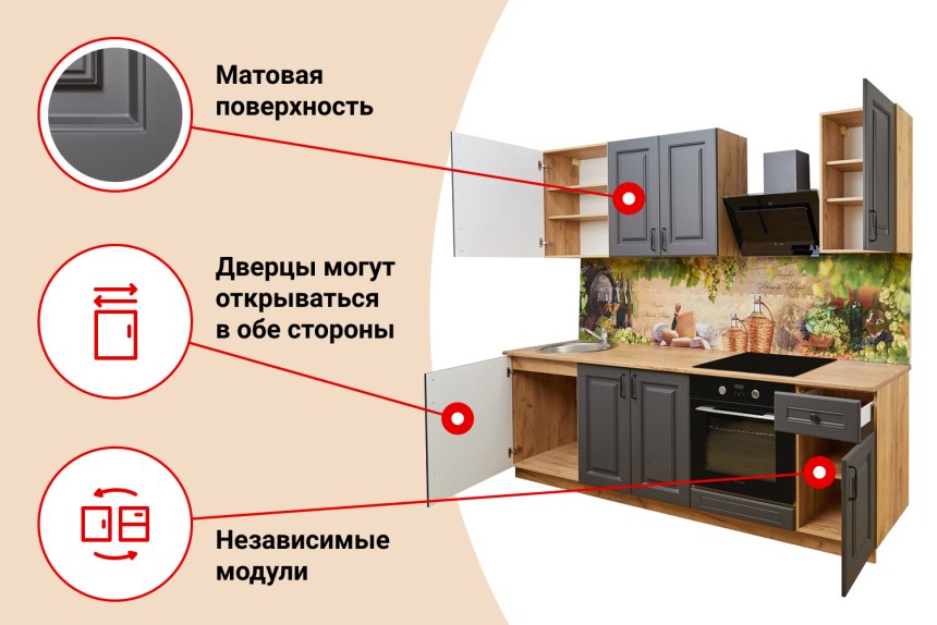 Кухонный гарнитур Престиж угловой 1200х1785