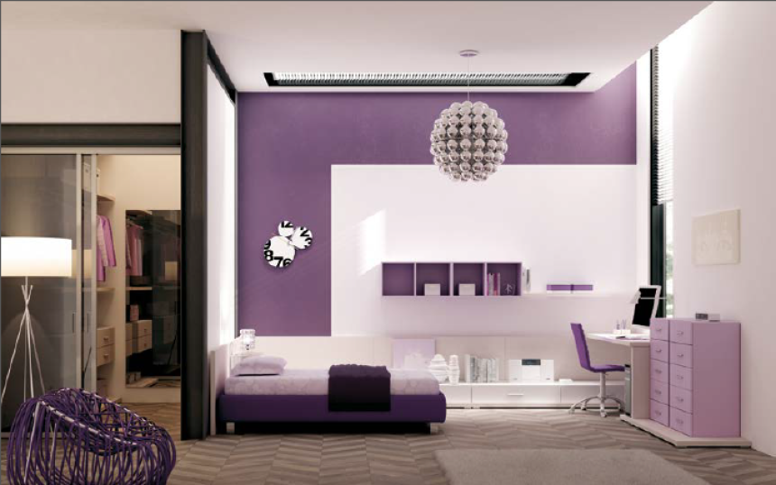 Фиолетовая спальня дизайн современный (51 фото)