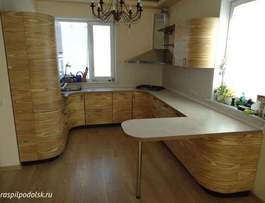 Столешница для кухни с закругленным углом (66 фото)