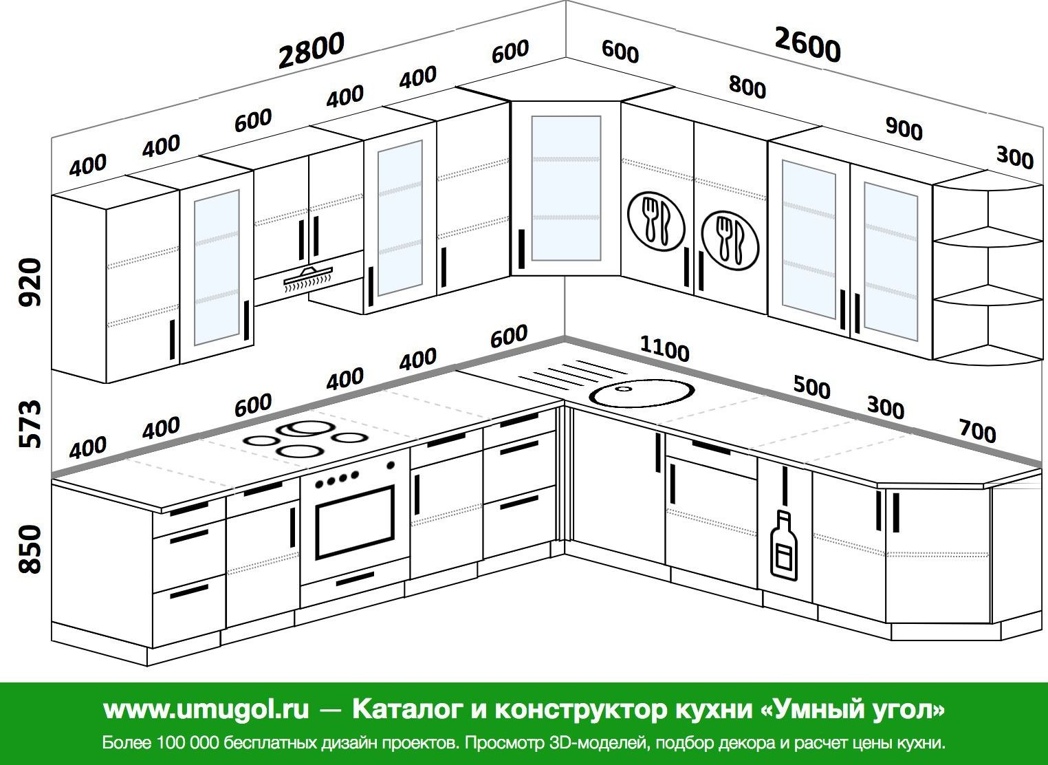 Кухни фото дизайн угловые проекты с размерами