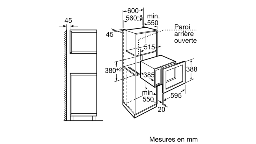 Микроволновая печь Neff h56w20n0 схема встраивания