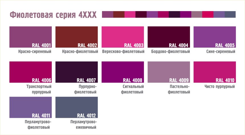 Сиреневый цвет рал
