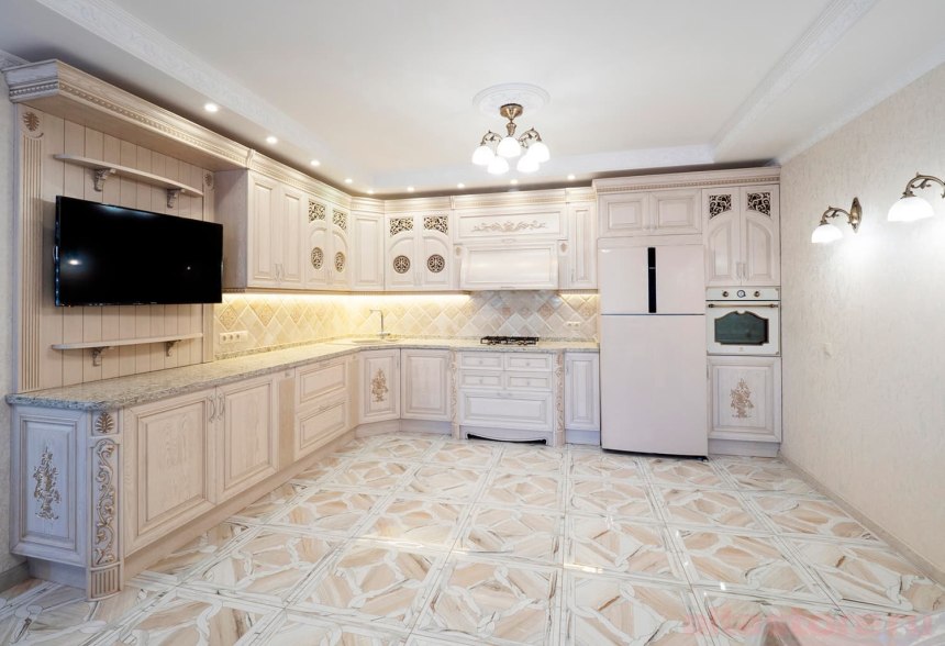 Кухни светлые классика большие