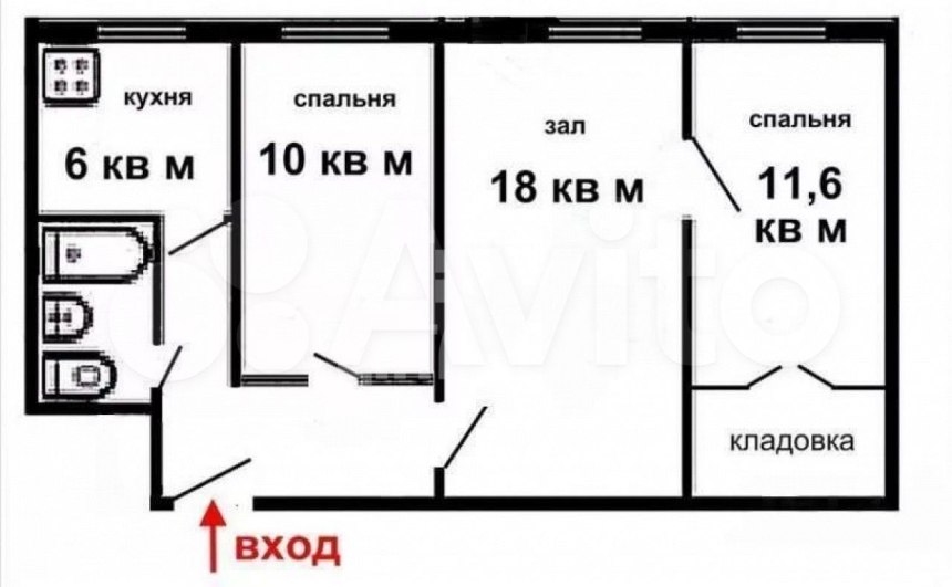 Планировка 3х комнатной квартиры в пятиэтажке панельной