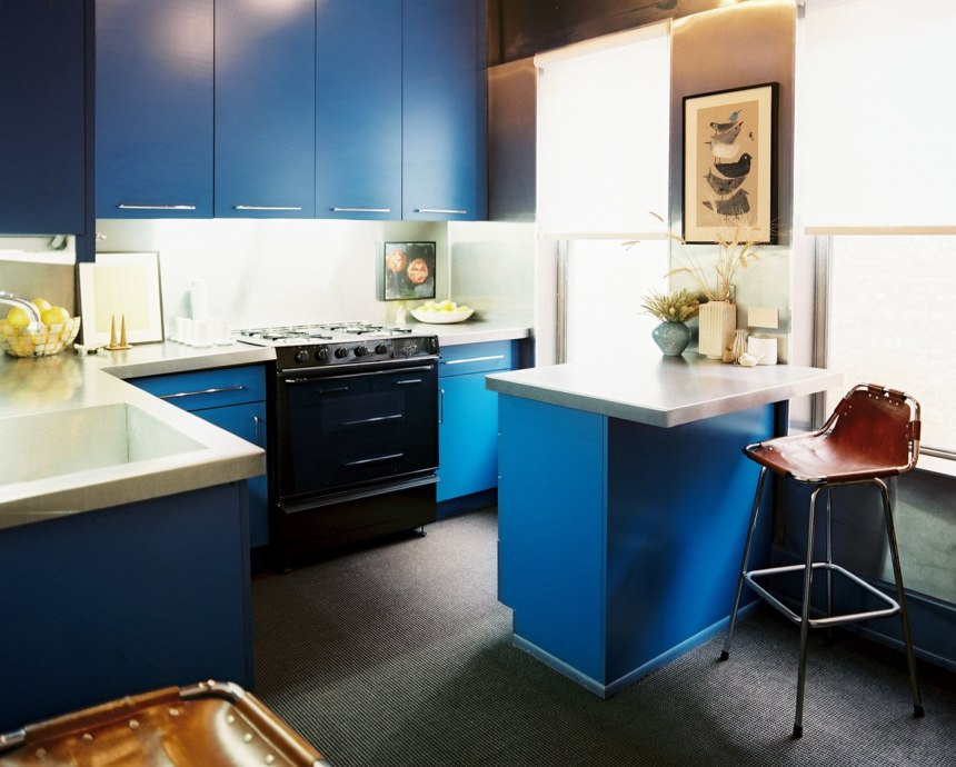 Кухни в голубых тонах реальные (64 фото)