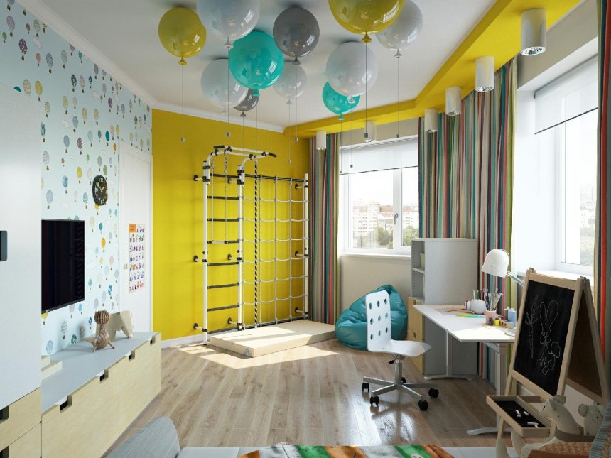 Дизайн детской комнаты для мальчика школьника (49 фото)