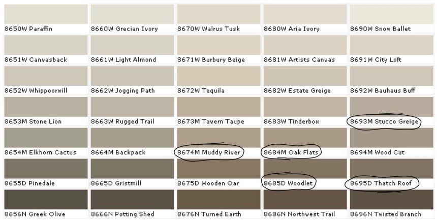 Sherwin Williams палитра цветов