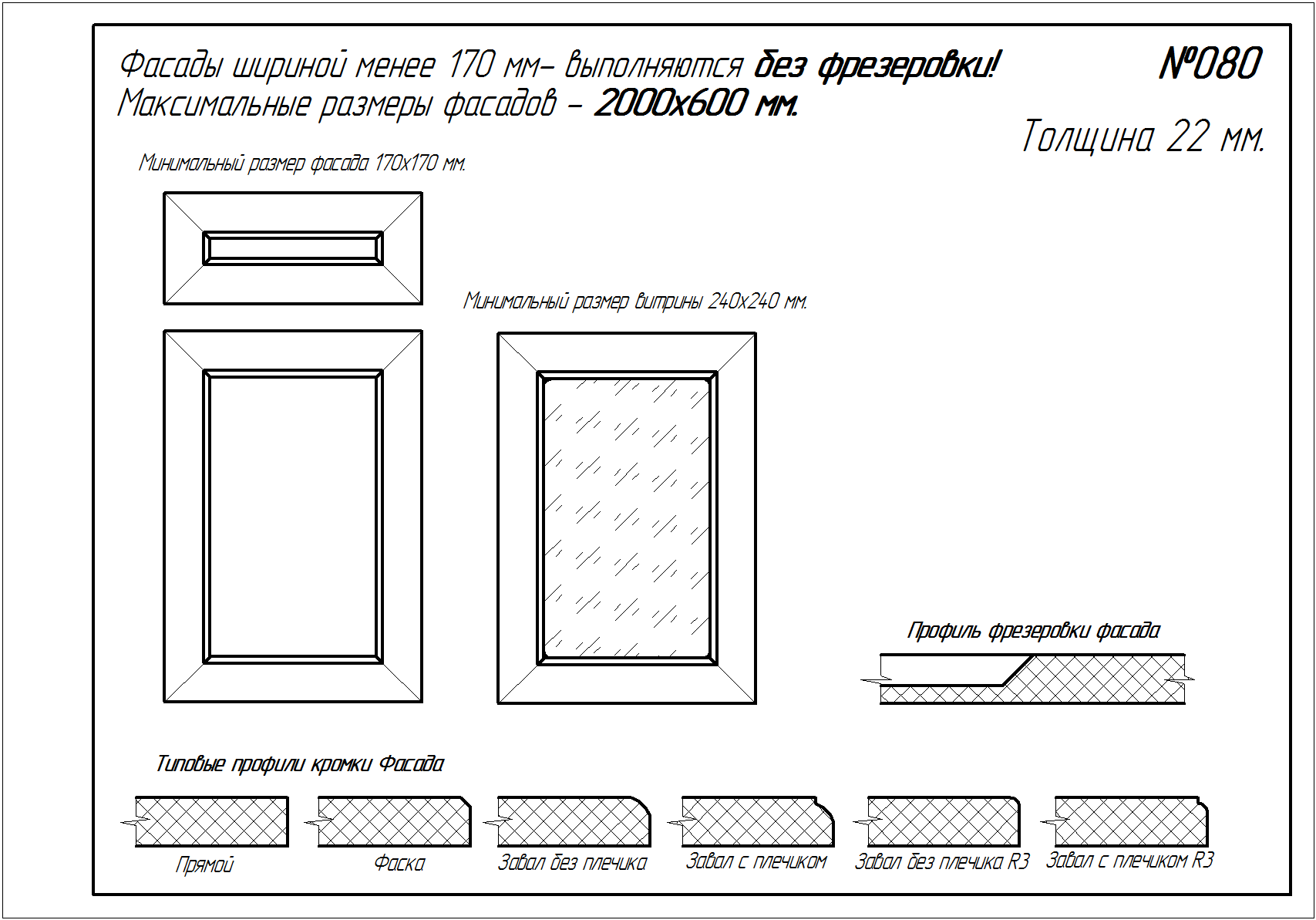 Фасад техническая характеристика. Фасады МДФ фрезерованные чертеж. Чертеж мебельного фасада разрез. Чертеж филенки мебельного фасада. Сечение фасадов МДФ.