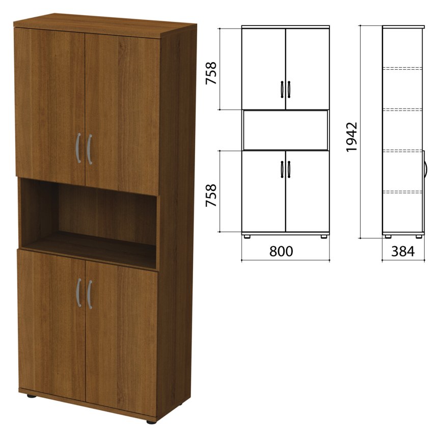 Шкаф полузакрытый «Канц», 700×350×1830