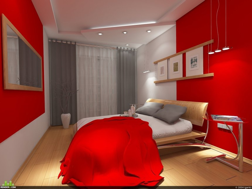 Красный цвет в комнате (55 фото)
