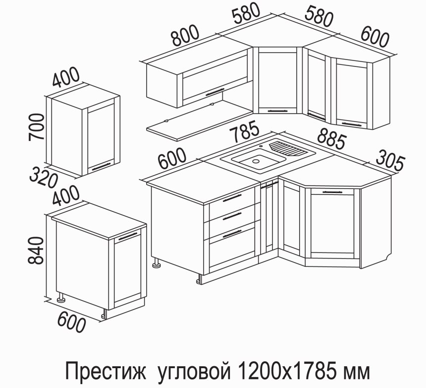 Стандартные габариты кухонной мебели (62 фото)