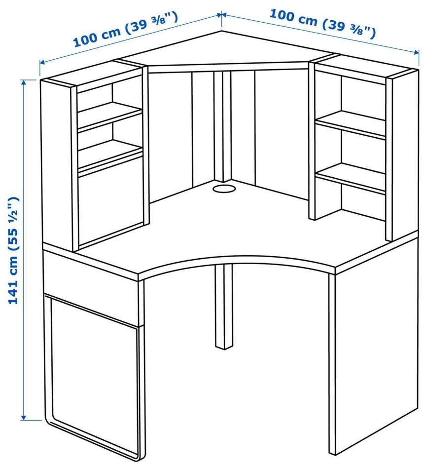 Стол угловой Micke ikea