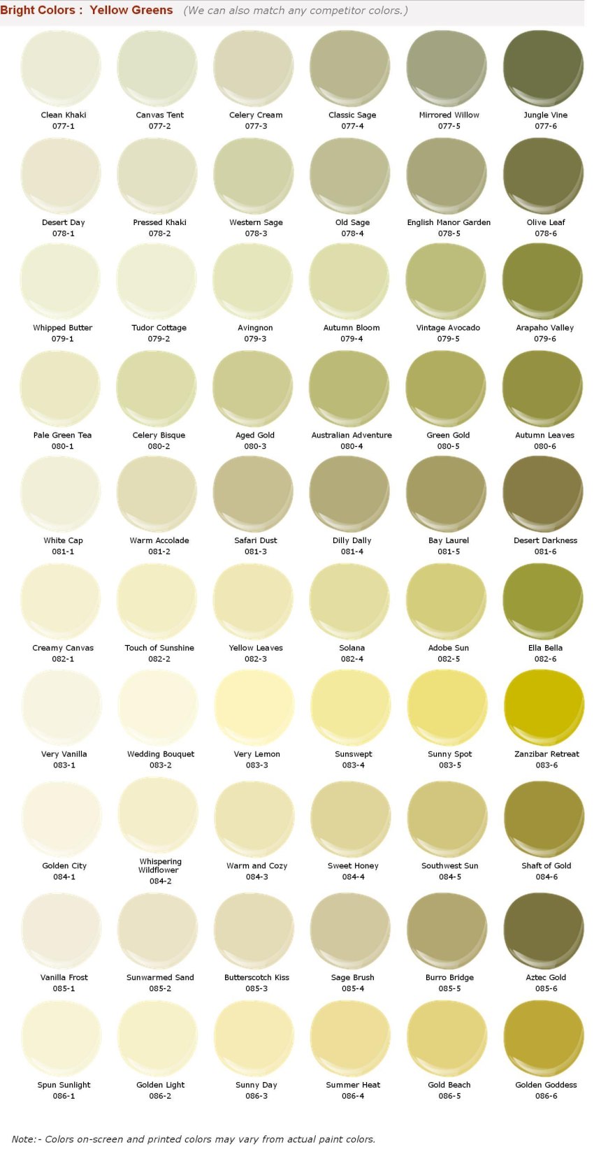 Палитра Dulux зеленый