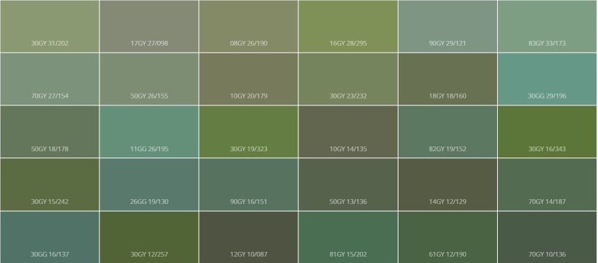 Палитра Dulux оливковый