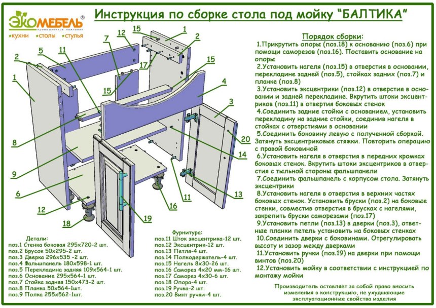 Шкаф Лион инструкция по сборке полки