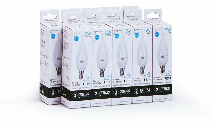 Лампа светодиодная Voltega e14 6,5w 4000k прозрачная vg10-g45e14cold9w-f 7137