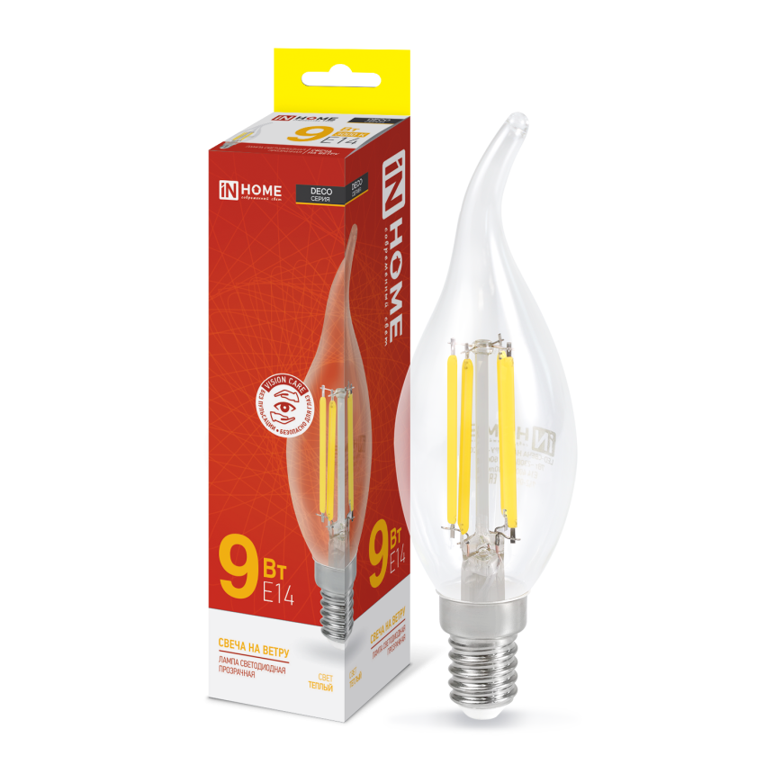 Лампа светодиодная led-свеча на ветру-deco 7вт 230в е14 4000к 630лм матовая in Home