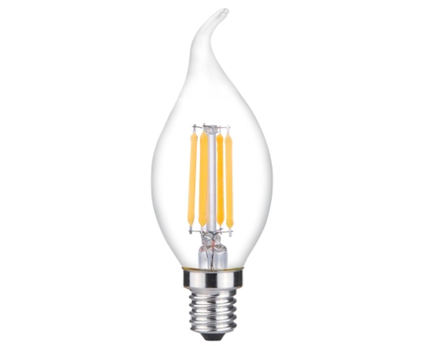 Gauss Black Candle на ветру Filament 9w e14 4100k