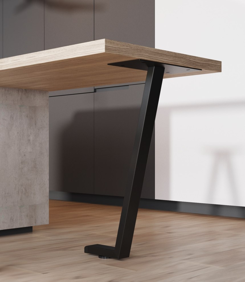 Опора для стола h-715 RAL 9005, черный Loft
