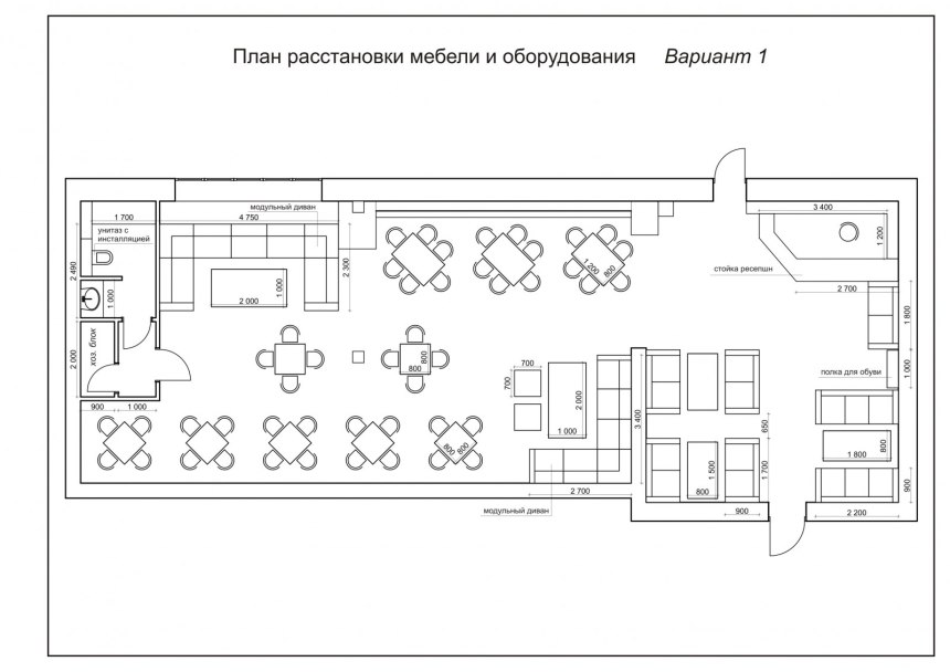 Схематическое изображение мебели на плане