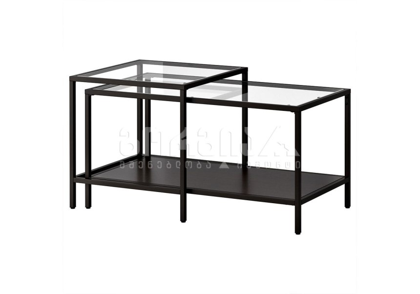 Vittsjö ВИТШЁ подставка д/ноутбука, черно-коричневый/стекло 35x65 см