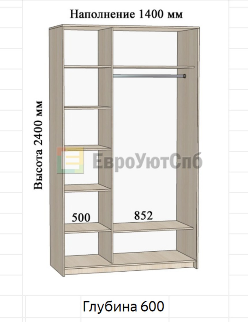 Шкаф купе ширина 110 см глубина 60 см