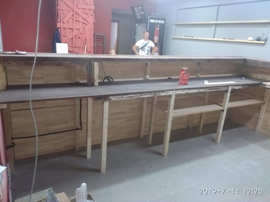 Каркас барной стойки из бруса