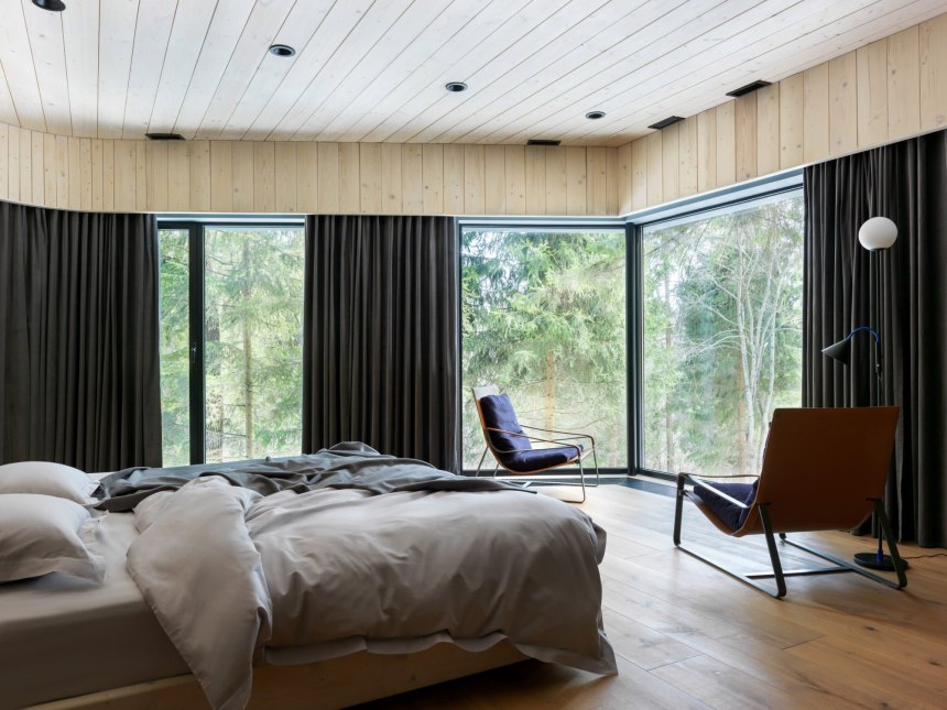 Дизайн спальни с угловым окном (66 фото)