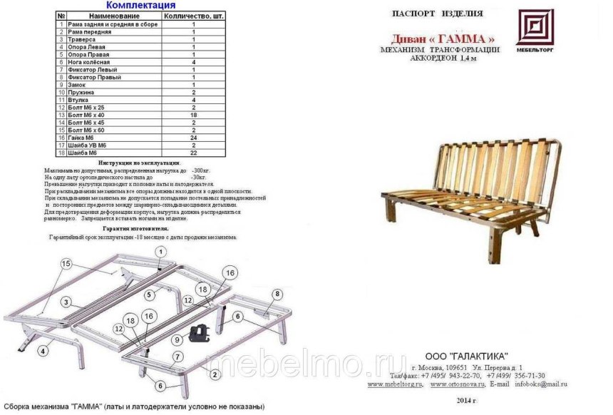 Сборка дивана клик-кляк инструкция по сборке