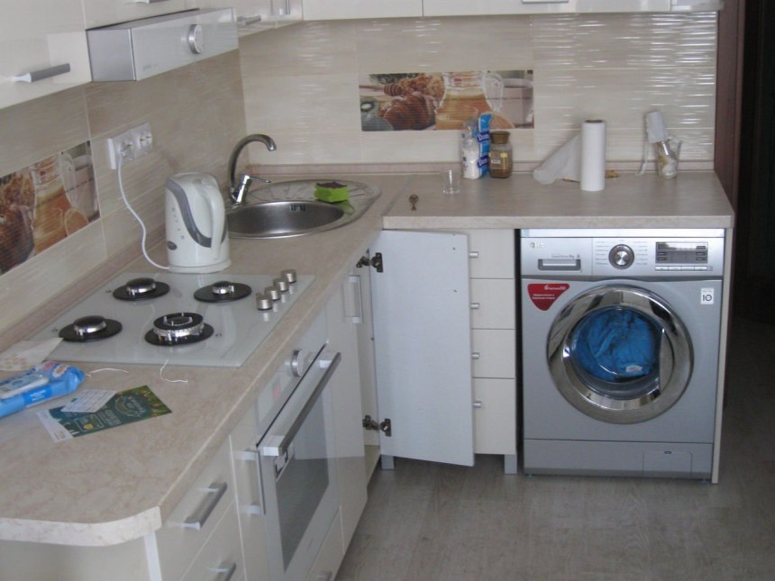 Кухня в хрущевке со стиральной машиной (50 фото)