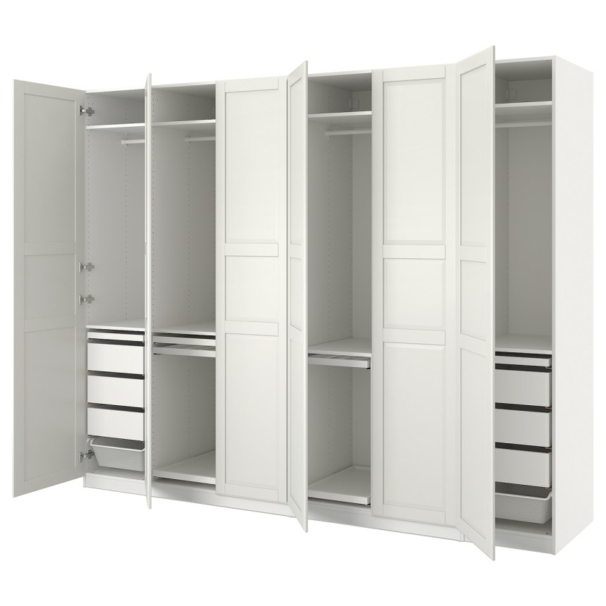 ПАКС / ТИССЕДАЛЬ гардероб, комбинация, белый/белый300x60x236 см
