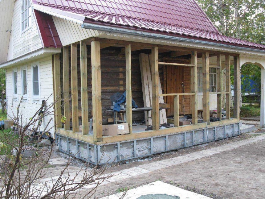 Пристройка террасы к дому