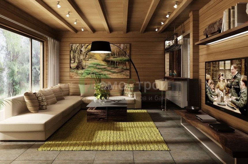 Дизайн дома из клееного бруса в современном стиле (65 фото)