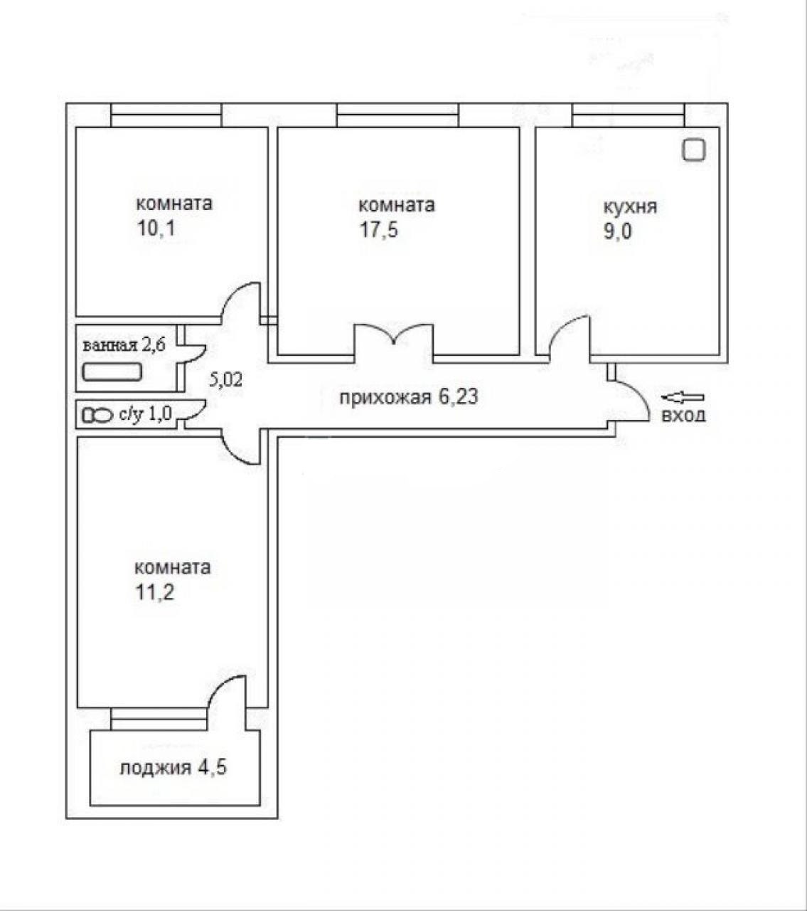 Планировка трехкомнатной квартиры в панельном доме