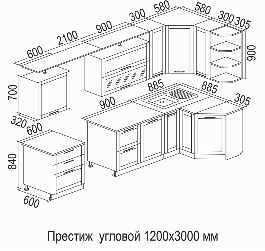 Размер кухонных шкафов стандарты ширина