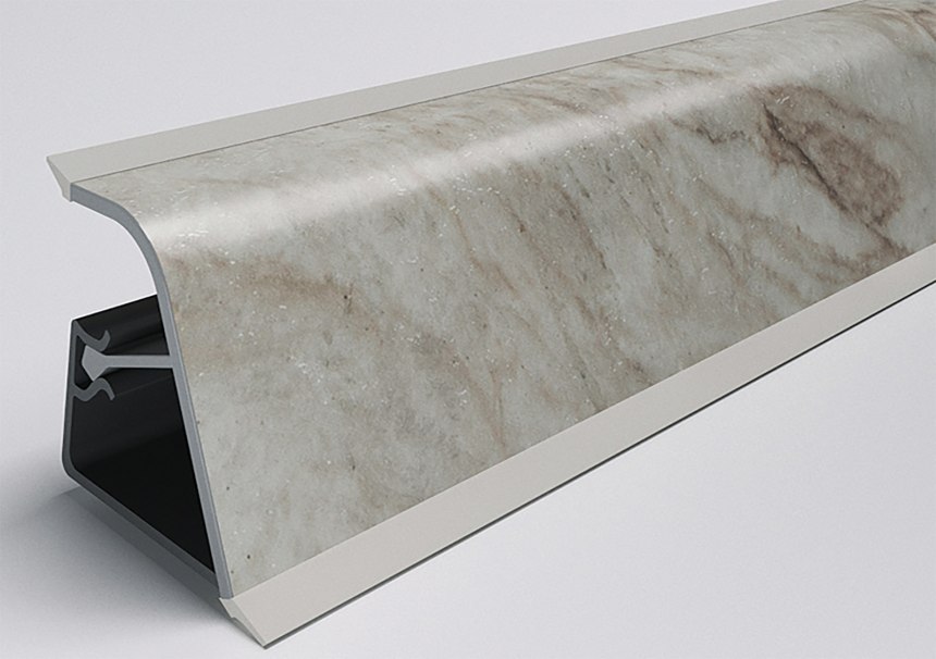 Плинтус для столешницы, алюминий полированный 11x25.8мм l=4м Firmax