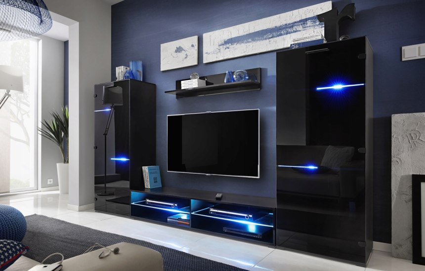 Стенка Модерн - эффект 3d - комплект с led 16к