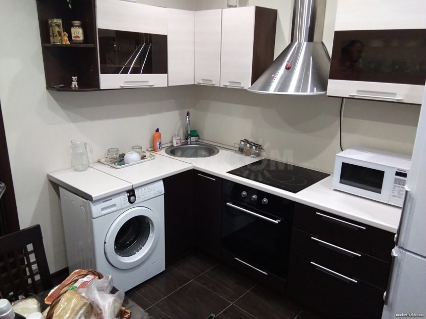 Кухни в хрущевках с холодильником и стиральной машиной (50 фото)