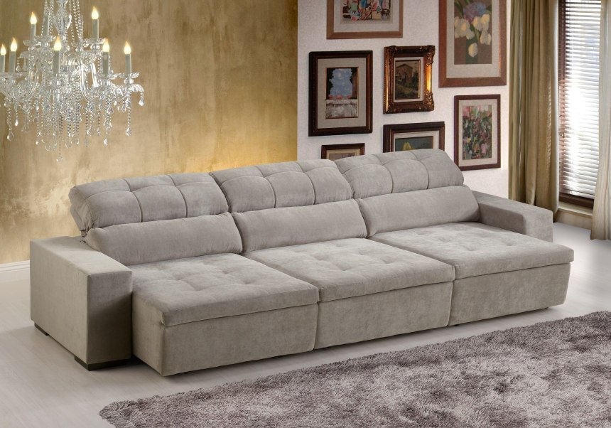 Sofa Reclinavel Retratil 2.30 Cinza